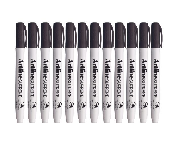 Picture of Whiteboard Markers Artline Supreme Black Pk 12